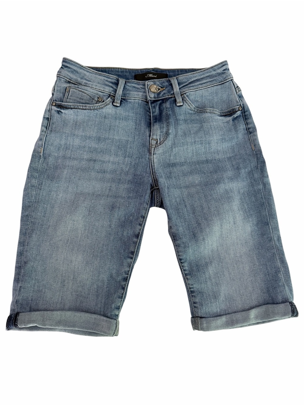 MAVI Light Wash Karly Mid Rise Bermuda Denim Shorts Cuffed size 25